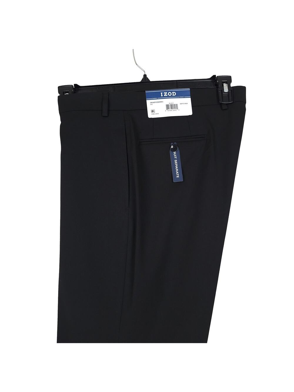 Izod Mens Classic Fit Suit Pants 36x34 Black Solid Stretch NWT